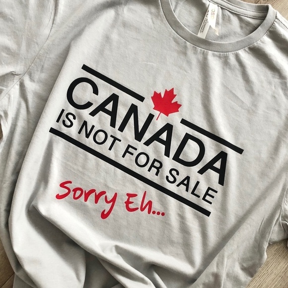 Canada Is Not For Sale T Shirt, Canada Shirt With Maple Leaf, Gray, Mens L, NEW - Picture 1 of 8